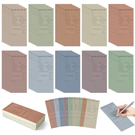 L1rabe Boho Book Review Bookmarks - Back to School Gift 120Pcs Book Page Marker Reading Log for Readers Bookworm Bookish Gift, Reading Page Tracker for Students Teachers Women to Review & Tracker