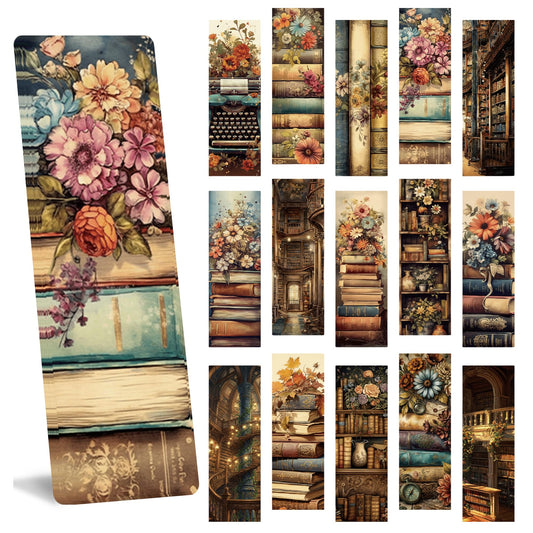 AFRITEE 150 Pcs Vintage Bulk Bookmarks, Retro Cottagecore Book Floral Bulk Paper Bookmark for Reading Lover, Aesthetic Book Marks Reading Accessories Gifts for Kids Teacher Girl