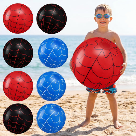 Sotiff 12 Pack 12" Large Spider Web Themed Beach Ball for Kids Birthday Bulk Inflatable Pool Balls for Boys Girls Summer Beach Swimming Pool Birthday Graduation Party Supplies Decoration