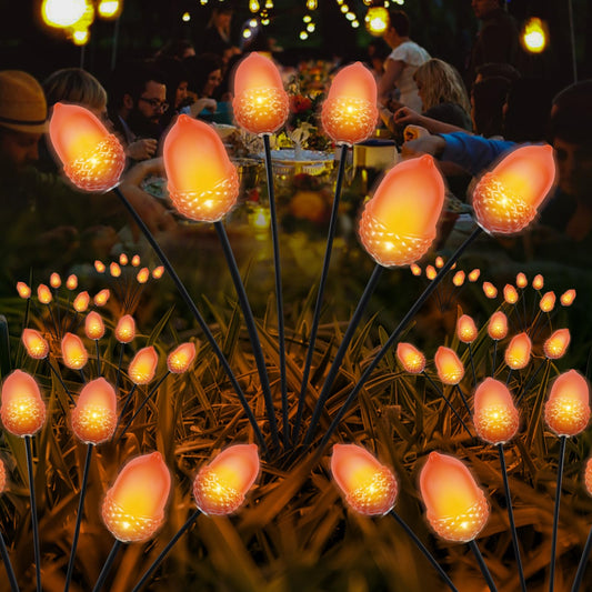 X-GiftKey Thanksgiving Decorations Outdoor Solar Garden Lights,12LED Artificial Big 3D Acorn Thanksgiving Light, Fall Decor Solar Path Lights for Home Autumn Harvest Fall Party Decor,2PACKS Orange