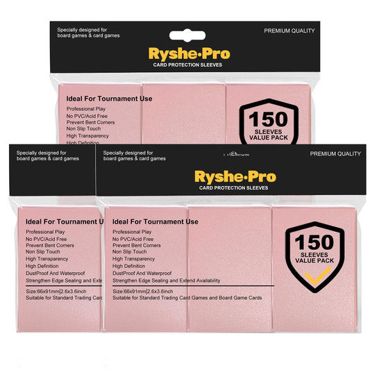 RyshePro 450 Count Pink Card Sleeves, Premium Matte Card Protectors for Standard Cards 2.6''x3.6''(66x91mm), Bulk Trading Cards Sleeves Fit for MTG, TCG, Sport and Collectible Card Games