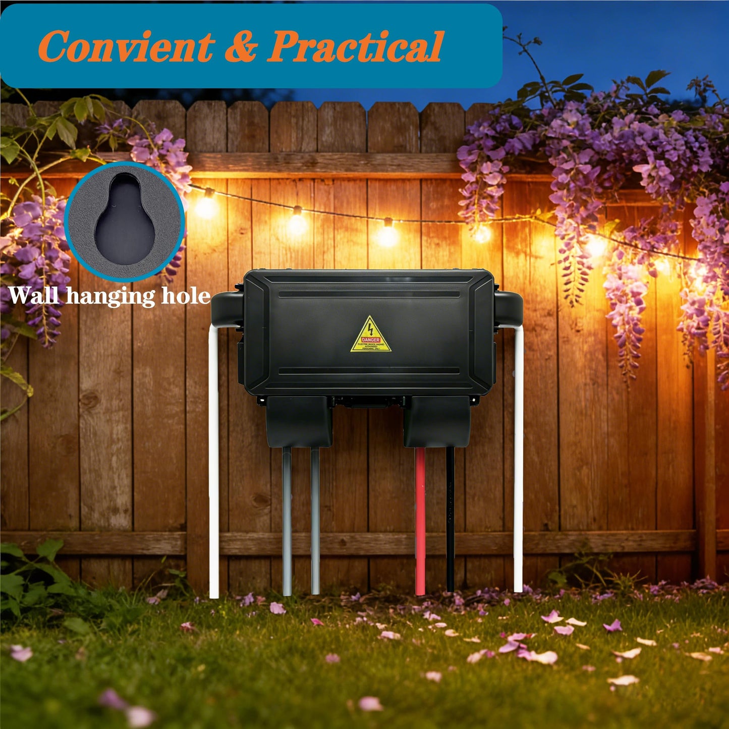 Diqmiaq Medium Outdoor Electrical Box,IP54 Waterproof Extension Cord Cover.