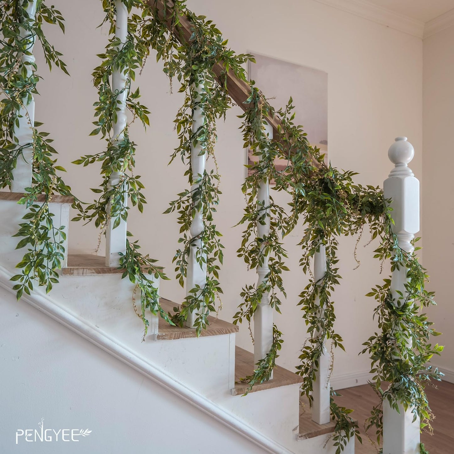 PENGYEE Artificial Greenery Garland, 6 Pack, 5.57ft