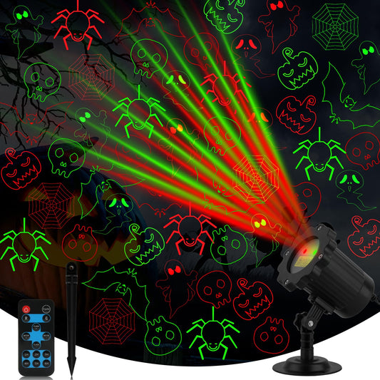 Yokgrass Halloween Projector Lights Outdoor, Waterproof Halloween Laser Projector Lights with Remote, Halloween Spotlight Decorations for Party Yard Garden Outdoor Indoor