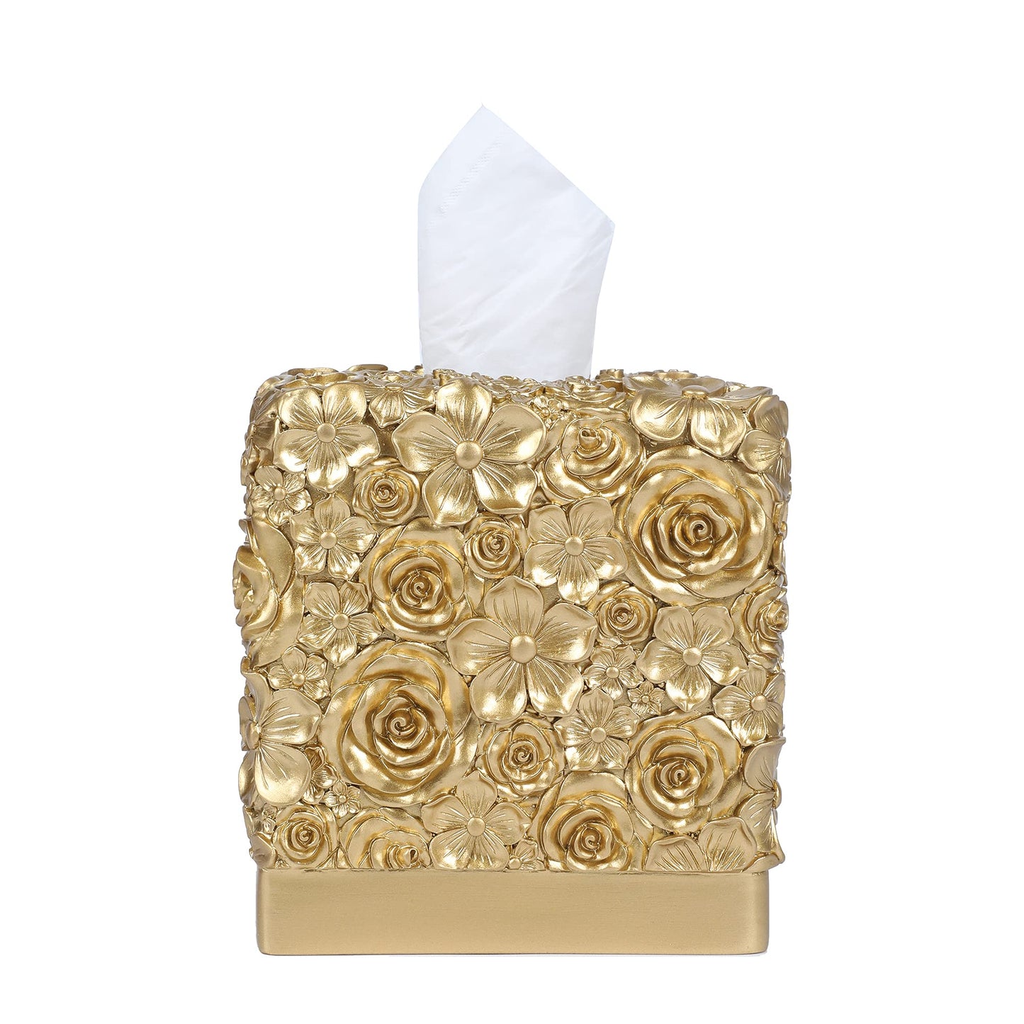 Hymmah Modern Square Tissue Box Cover Holder,Bathroom Accessories Decor Unique Design Tissue Box Cover for Bathroom Vanity Counter Tops Also Great for Bedrooms and Living Rooms