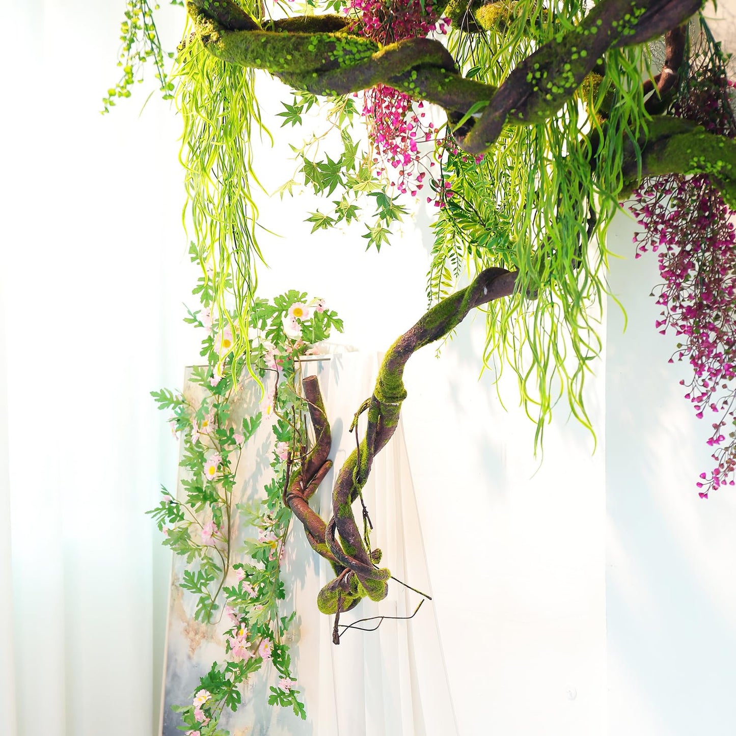 CONGZHANHH 70.86" Medium EVA Foam Soft Artificial Tree Branches Thick Trunk Twig Fake Vines Liana Rattan Garland for Wall Hanging Backdrop Wedding Home Hotel Garden Christmas Thanksgiving Decoration