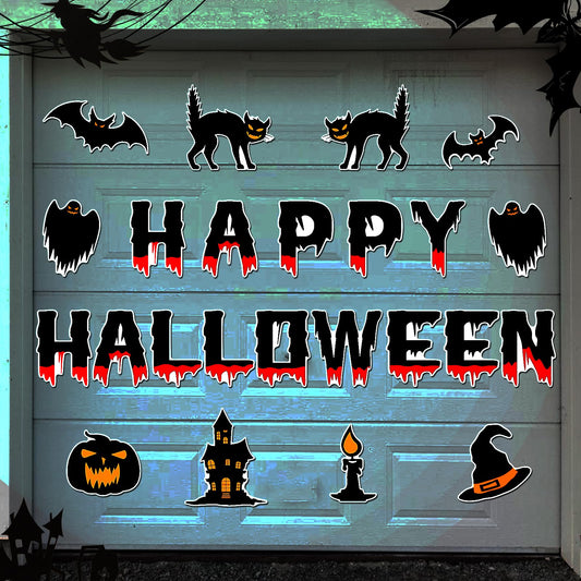 ROESIS Halloween Garage Door Magnets - 24 PCS Happy Halloween Magnetic Decorations for Garage Doors, Refrigerators, Metal Surfaces, Cars - Festive Stickers Decals for Halloween Décor