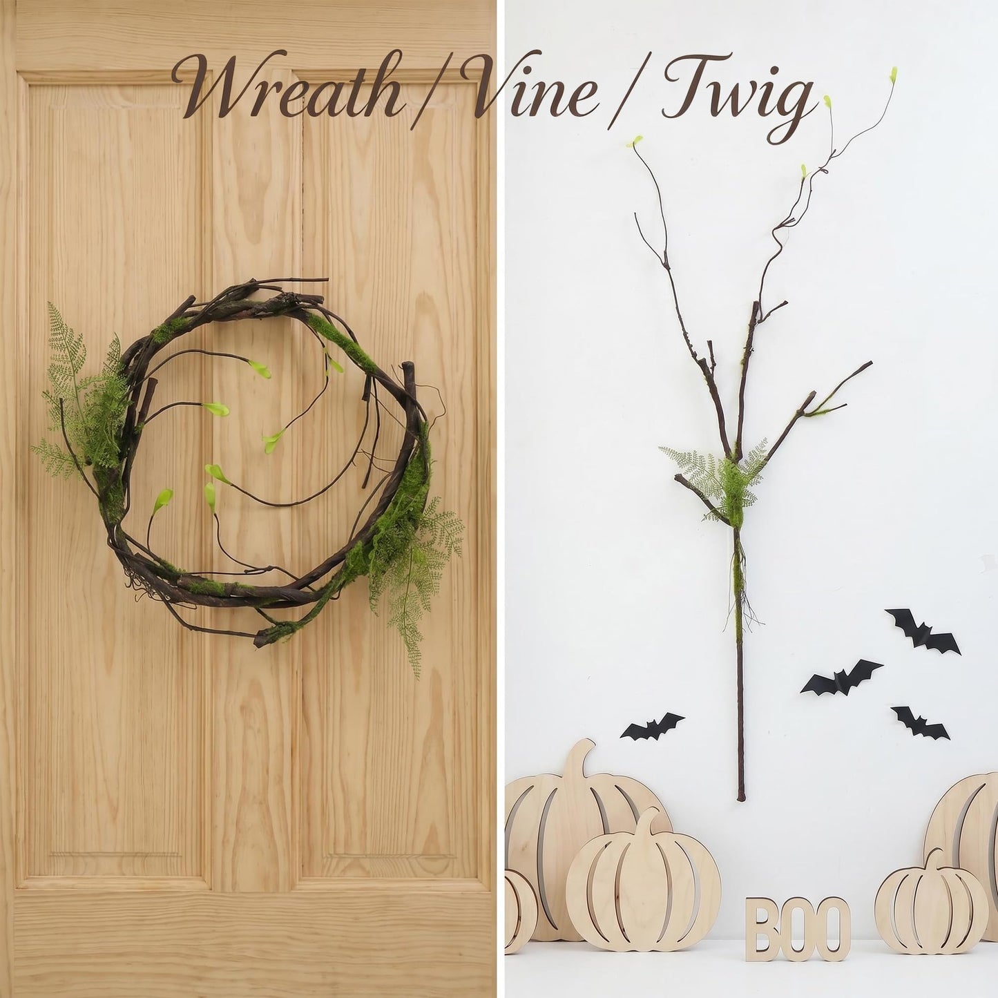 2pcs 40inch Bendable Faux Branch Vine Moss Greenery For Vase Wall decor