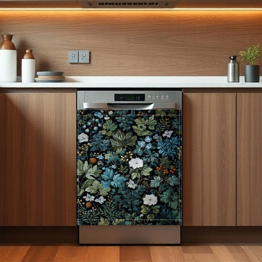 Forest Plants Flowers Dishwasher Magnet Cover Reuseable Refrigerator Magnet Cover Decal Kitchen Fridge Hoilday Party Decor, 23 W x 26 H