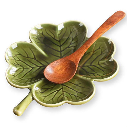 Ceramic Spoon Rest for Stove Top – Multi-Functional Cooking Spoon Holder, Ideal for Bread, Snacks & Jewelry tray, Cottagecore green Kitchen Counter Decor