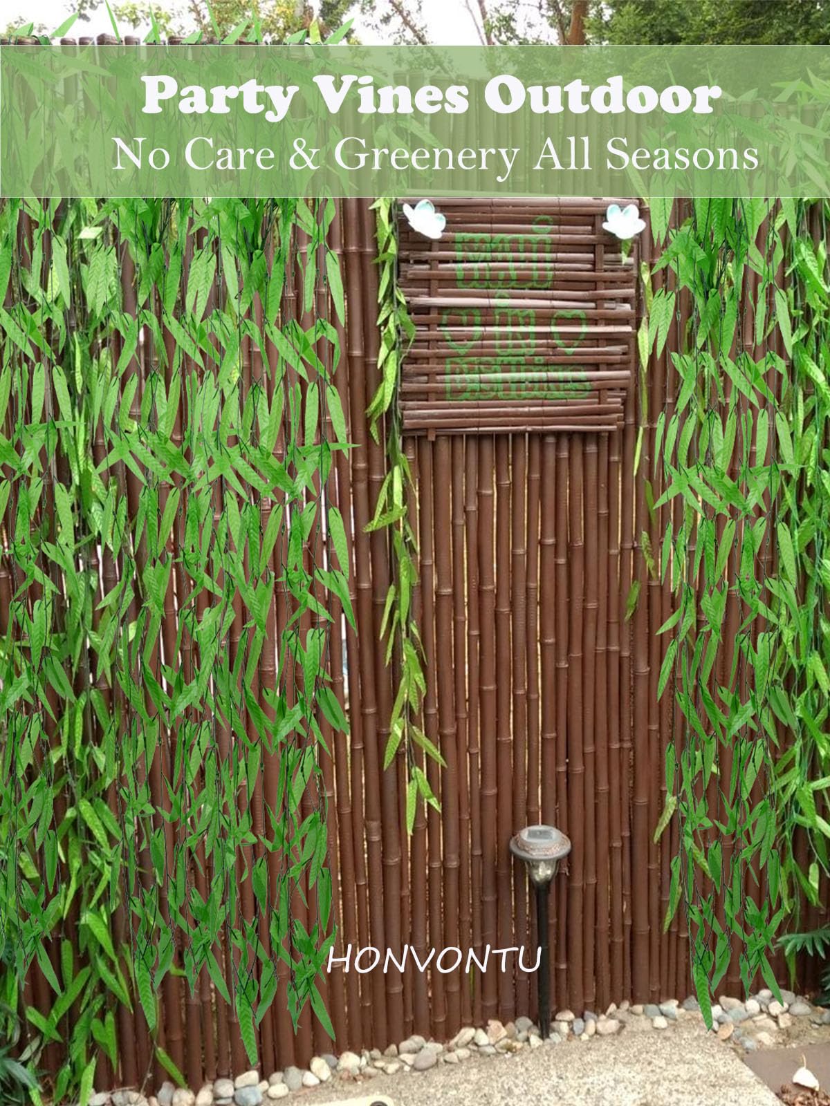 HONVONTU 50PCS 300 FT Artificial Vines Greenery Garland Faux Willow Vines Fake Foliage Leaf Silk Plants Greenery Decoration for Home Wall Aesthetic Wedding Arch Apartment Room Windowsill Balcony