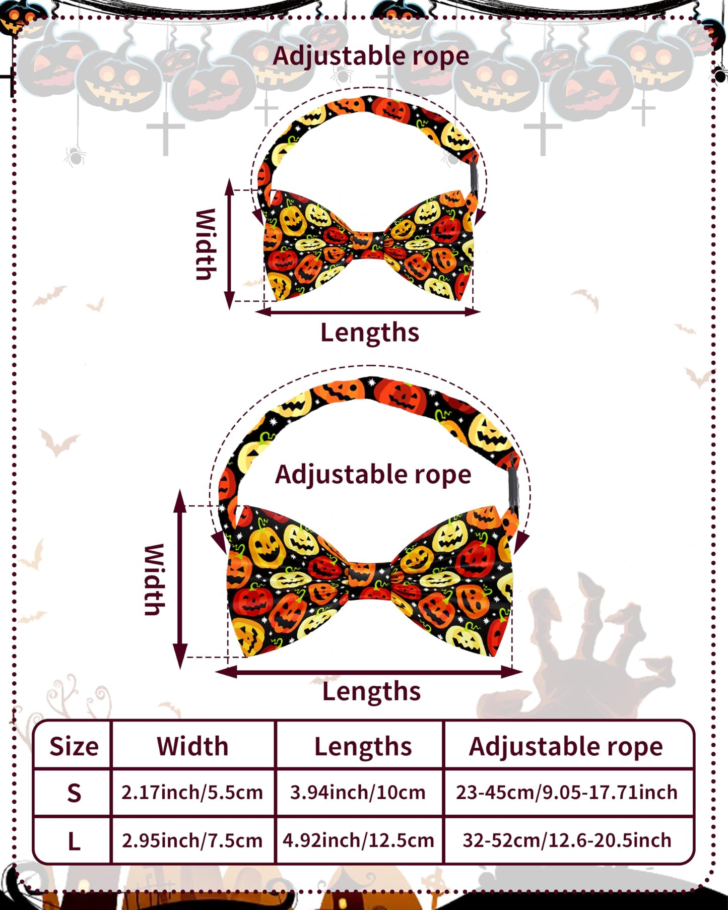 PET SHOW 30 Pack Halloween Small Dog Collar Bow Ties Bulk Puppy Cats Adjustable Bowties for Medium Dogs Pumpkin Ghost Bowknots Pet Grooming Accessories (Small)