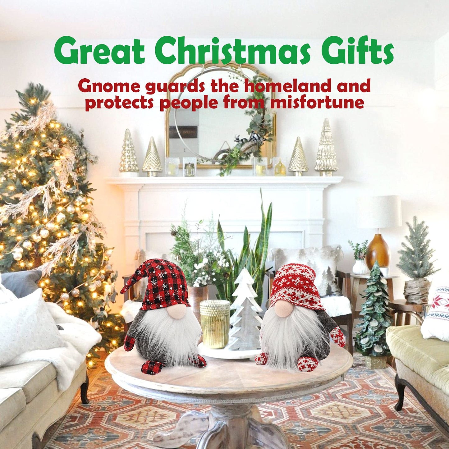 BOPIPA Gnome Christmas Decorations Swedish Tomte Stuffed Gnomes Plush Ornaments Holiday Elf Dwarf Thanksgiving Halloween Valentines Nordic Santa Gifts Home Tiered Tray Tabletop Décor