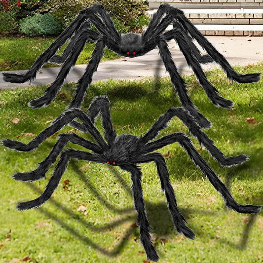 Kendane Halloween Decorations Outdoor and Indoor,2pcs 78" Giant Spider Decorations,Scary Large Spider Props for Yard Lawn,Halloween Party Decorations,Haunted House Decor,Black