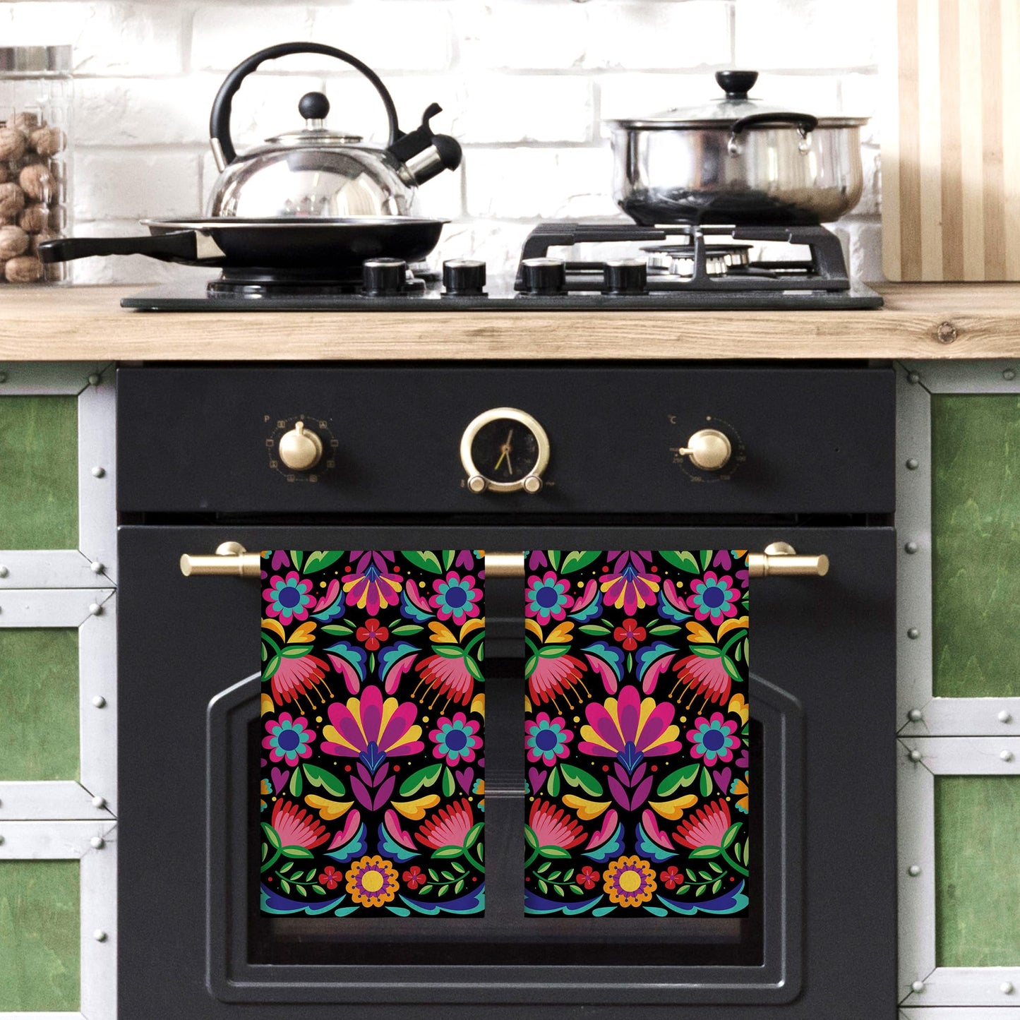 Simple Life Mexican Decor Towels for Kitchen - Set of 2, 18x26 Inch - Cinco De Mayo, Day of The Dead