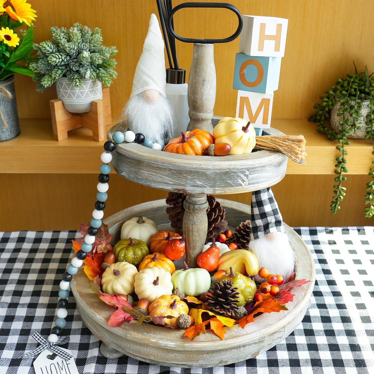 Winlyn 46 Pcs Assorted Small Artificial Pumpkins and Gourds with Acorns Pinecones Maple Leaves Fall Harvest Decor Set for Autumn Party Table Centerpiece Thanksgiving Halloween Wreaths Vase Bowl Filler