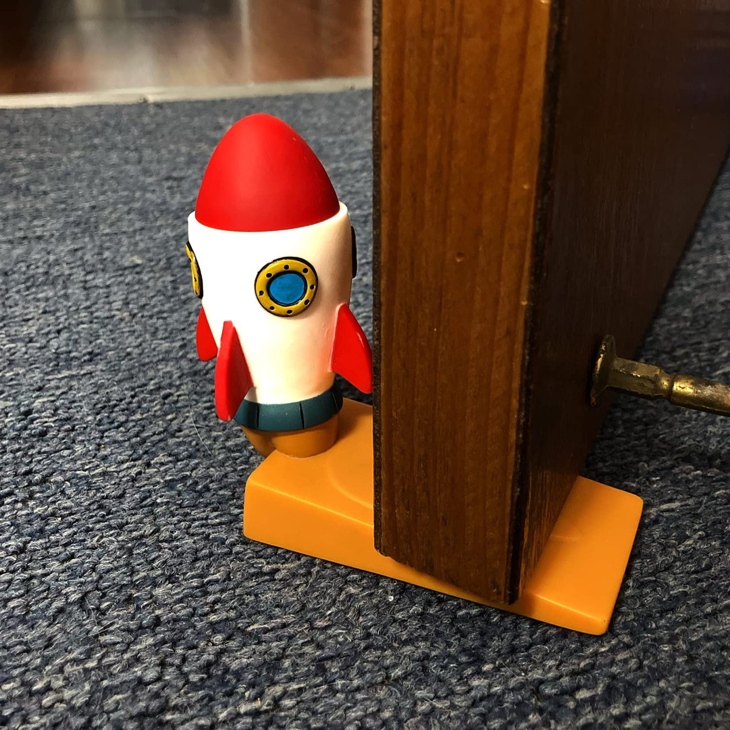 Kwirkworks Rocket Door Stopper – Fun Space-Themed Decor for Kids' Rooms, Non-Slip & Durable PVC EVA Material, Safe & Gentle on Floors – Perfect for Little Astronauts