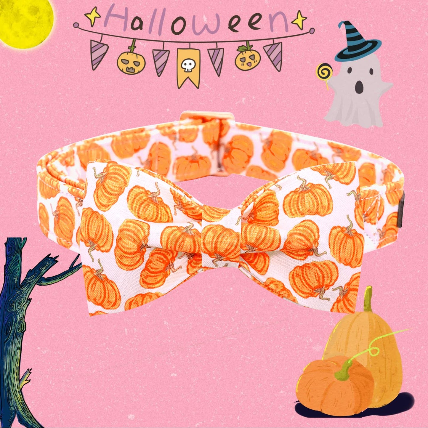 Lionheart Glory Halloween Dog Collars - Adjustable Heavy Duty Bowtie Collar for Large Dogs