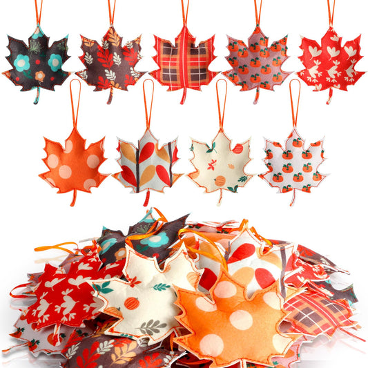 Tudomro 27 Pcs Fall Tree Decoration Felt Fall Leaves Tree Ornaments Autumn 3D Decor Thanksgiving Leaves Pumpkin Autumn Hanging Ornaments for Home Decor Party Favors(Cute Style)