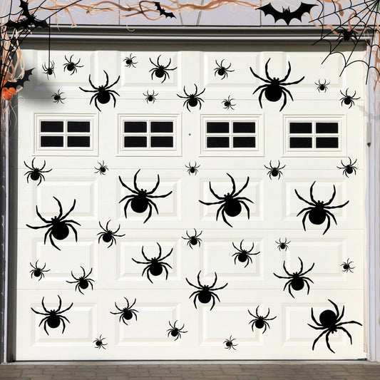 Xuhal 45 Pcs Magnetic Spider Halloween Garage Door Decorations Outdoor Halloween Garage Door Magnets Spider Decorations Stickers for Fridge Refrigerator Garage Door Car Window Decor