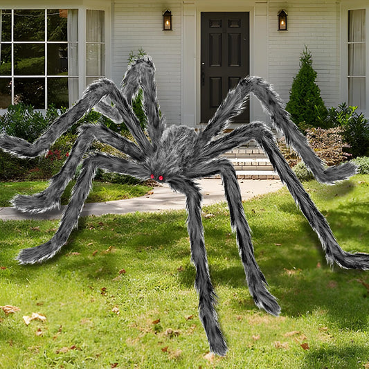 Kendane Halloween Decorations Outdoor and Indoor,78" Giant Spider Decorations,Scary Large Spider Props for Yard Lawn,Halloween Party Decorations,Haunted House Decor,Sliver
