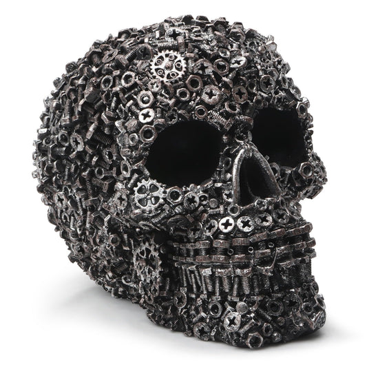Stacknovo Halloween Skull Decoration - Realistic 5.7 Inch Life Size Skeleton Head Prop for Indoor & Outdoor, Durable Plastic Skull Statue for Haunted House, Party, Gift