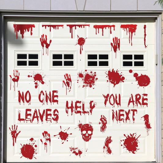 Chapou 28 Pcs Halloween Garage Door Stickers Magnets Halloween Refrigerator Door Decals Bloody Garage Magnets Decor Home Decor Magnetic Stickers for Car DIY Holiday