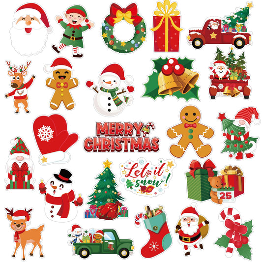 Kanayu 24 Pcs Christmas Decoration Magnets Merry Christmas Car Refrigerator Magnet Xmas Decorative Fridge Door Magnetic Stickers Santa Gnome Tree Gingerbread Magnets for Xmas Garage Door Mailbox Decor