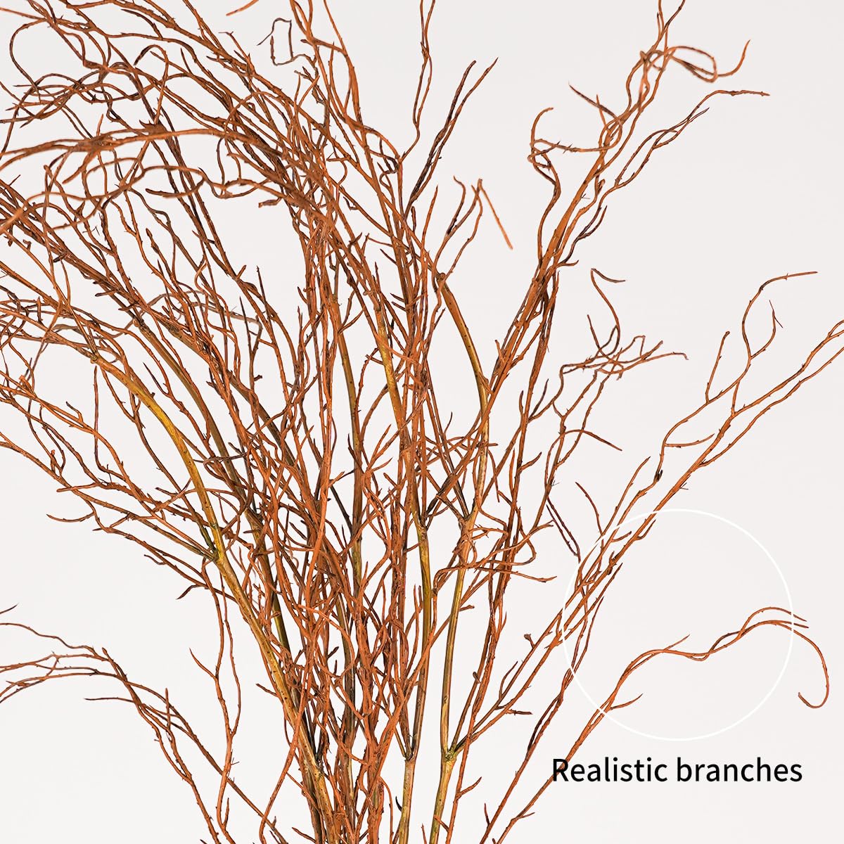 Melorca&Guilla Artificial Branches for Vase,3PCS 51inch Faux Branches Faux Curly Willow Branches,Bendable Fake Sticks Twigs Greenery Stems Branches for Shop Garden Office Home Décor (3, Wood-51inch)