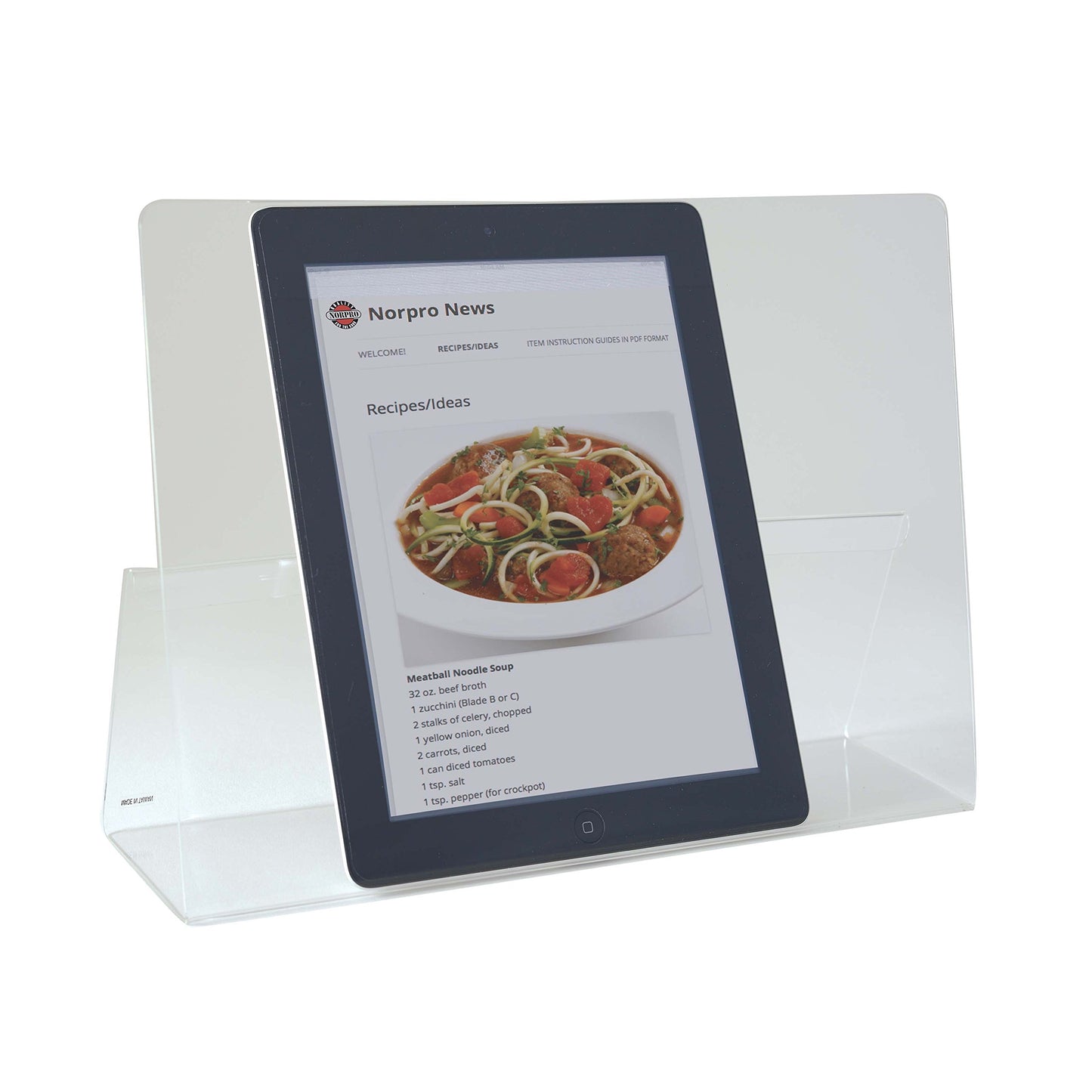 Norpro Acrylic CookBook / IPad / Tablet Holder, 9"D x 12.5"W x 3.25"H