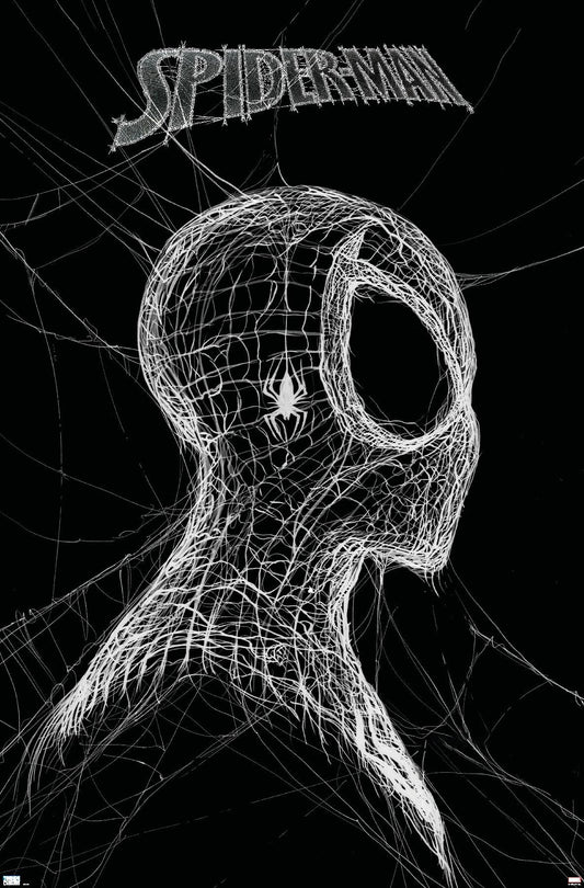 Marvel Spider-Man: World Of Webs - Black And White Wall Poster, 34L" x 22.4W", Premium Unframed Version