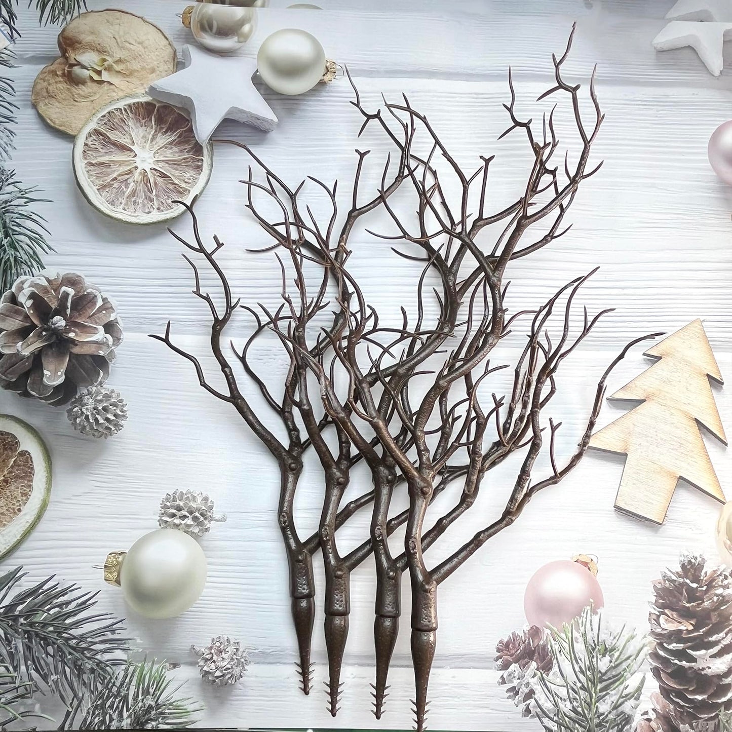 Threemonkys 13.8 inches Artificial Coral Branches Fake Antler Branches Small Branches for Home Decoration Flower Arrangement Wedding Christmas Halloween Festival (Brown 10PCS)