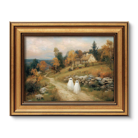 ARPEOTCY Vintage Halloween Wall Art Cute Ghost Farmhouse Decor