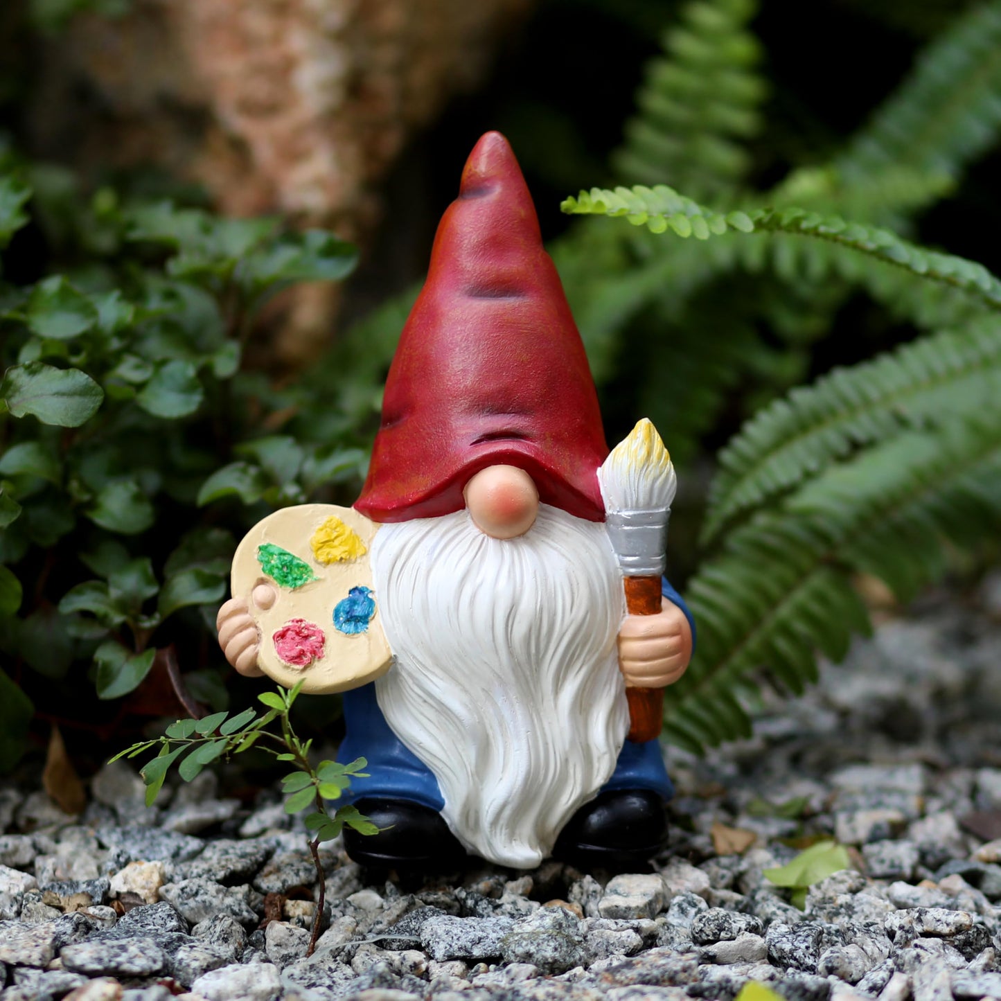 WSHMZYHOME Garden Gnome with Paint Palette and Brush Statue Decoration Figurine Ornament for Indoor Outdoor Home Patio Yard Lawn,Gift for Mom