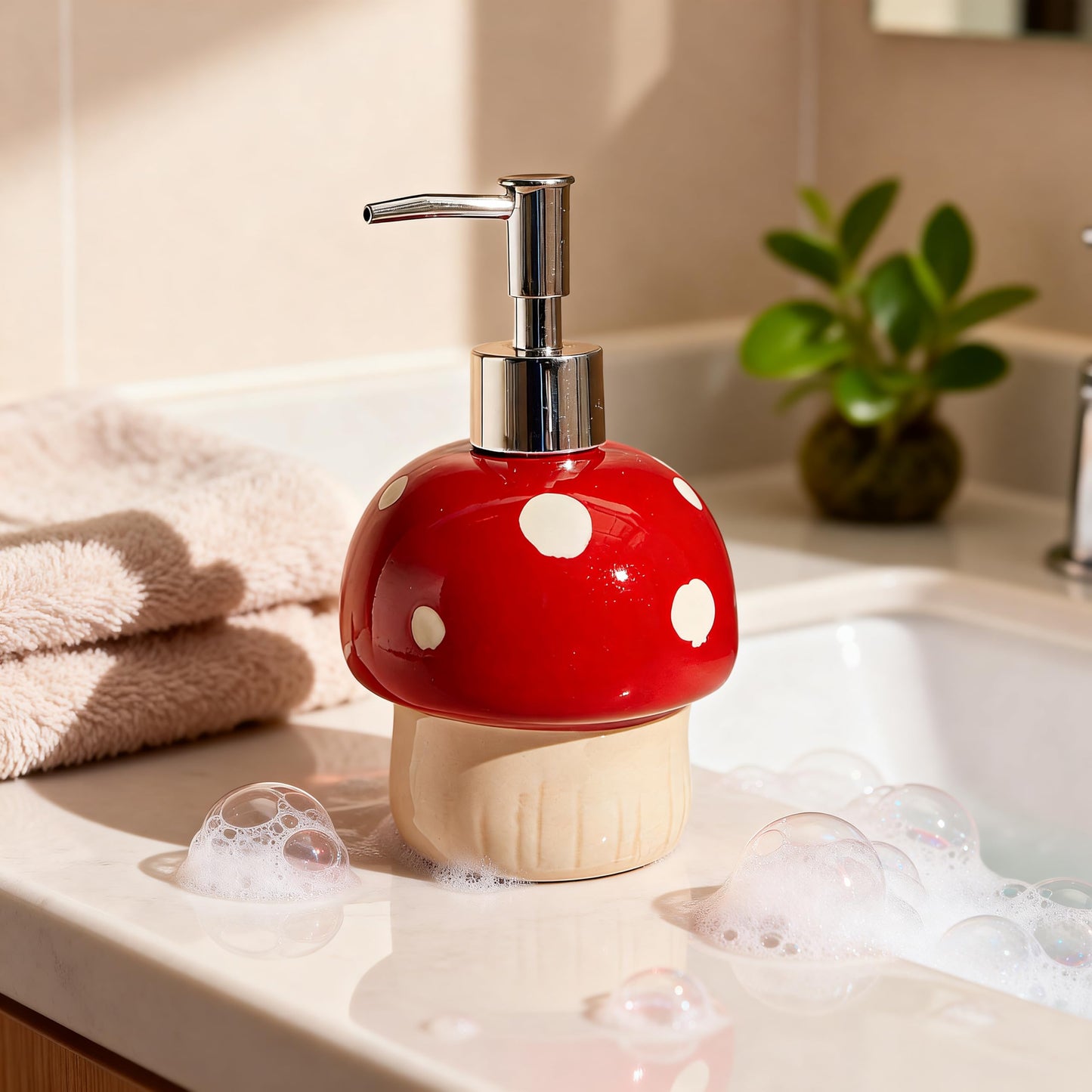 Cute Mushroom Soap Dispenser, Fun Hand Soap Pump, Mushroom Bathroom Decor, Cute Bathroom Decor, Mushroom Accessories, Mushroom Kitchen Decor, Mushroom Gifts
