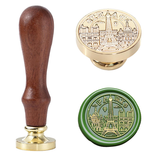 Ychostamp Paris Wax Seal Stamp, Eiffel Tower & City Sealing Wax Stamp, French Landmark Design with Arched Paris Text, City Souvenir Seal for Journals, Letters