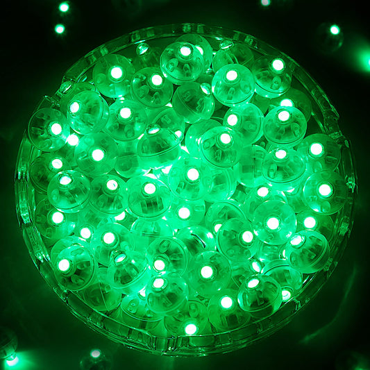 ZGWJ 100PCs Green Balloon Lights Mini, Battery Powered, Long Standby Time Waterproof Tiny Led Round Light for Paper Lantern Balloon Party Easter Eggs Wedding Christmas Halloween Decorations