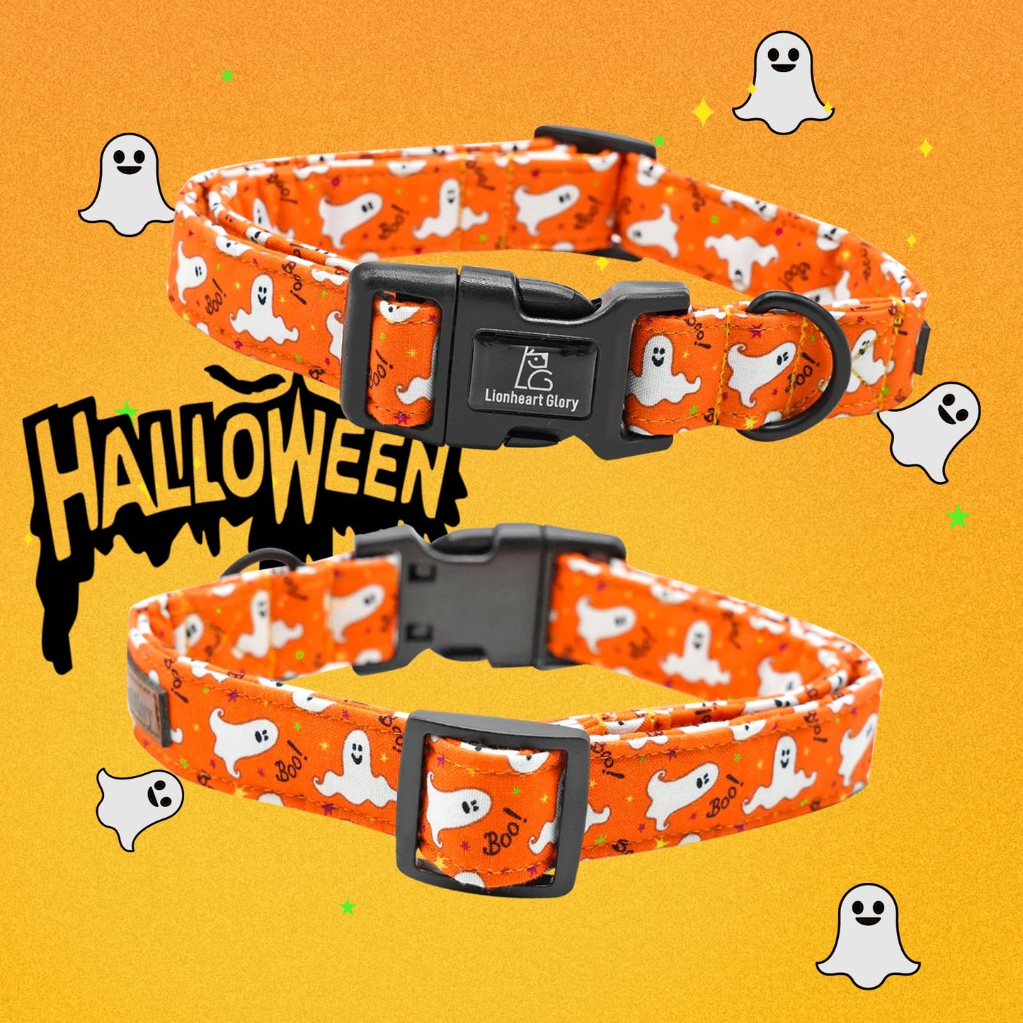 Lionheart glory Halloween Dog Collars Fall Dog Collars Heavy Duty Adjustable Dog Collar for Large Collar Dog Female or Male Dog Collar