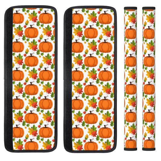 Pumpkins Maple Leaf Refrigerator Door Handle Covers,Fall Harvest Set Of 4 Washable Replacement Kitchen Handles Decors Protector For Fridge Dishwashers Stove Bathroom Keep Off Stains Dust Fingerprint