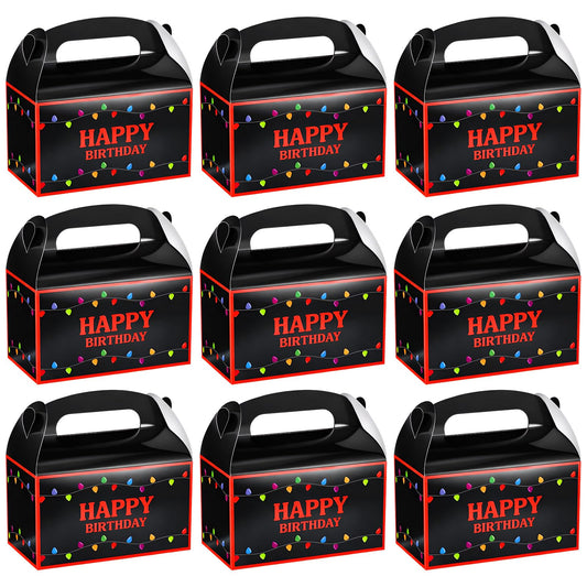 Marspark 24 Pack Strange Birthday Party Supplies, Paper Gift Boxes, Cartoon Candy Treat Boxes for Strange Themed Birthday Party Decorations(Spooky Pattern)