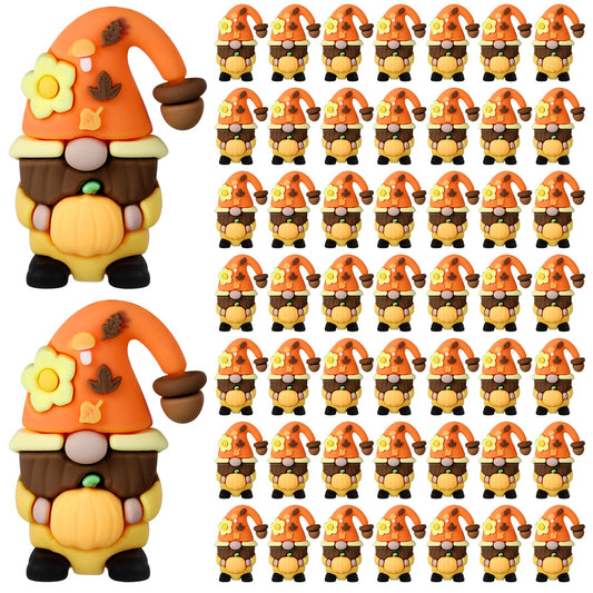 Halloscume 50 Pcs Mini Fall Gnomes Tiny Thanksgiving Figurines to Hide Pumpkin Miniature Ornaments Small Gnomes Figurines for Harvest Thanksgiving Decorations