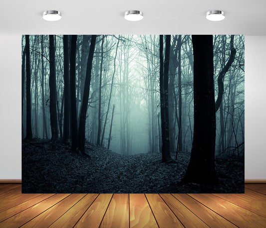 BELECO 7x5ft Fabric Spooky Dark Forest Backdrop Halloween Haunted Misty Woods Magic Grove Vampire Evil Trees Background Halloween Forest Party Decorations Photo Studio Prop