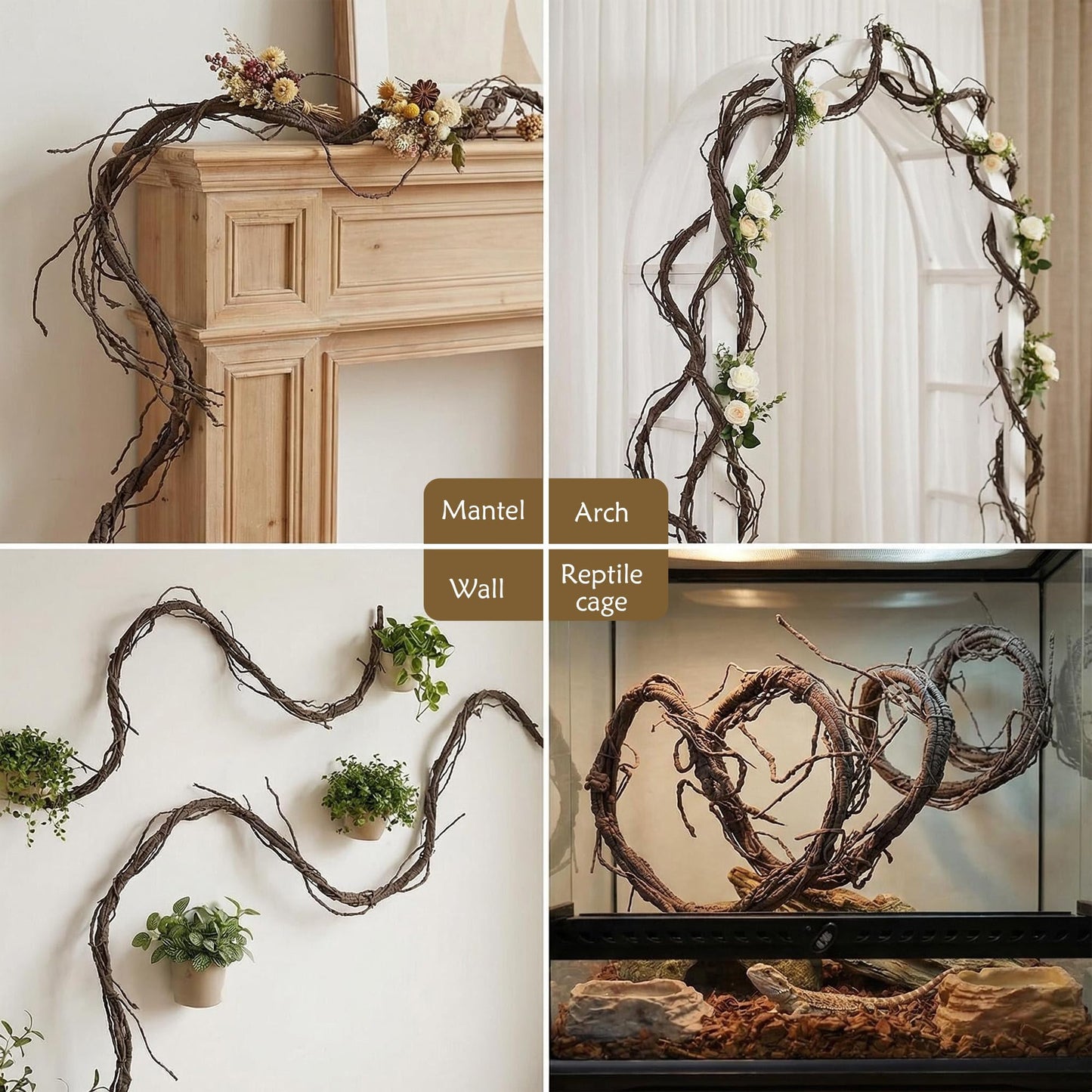 CONGZHANHH 118" Bendable Artificial Grapevines Garland Tree Branches(L)