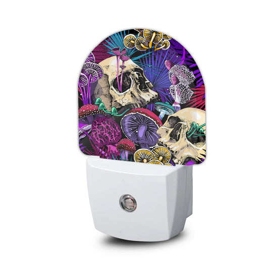 ZTHLL Purple Skeleton Skulls Night Light, Night Light Plug into Wall with Dusk to Dawn Sensor, LED Lamp Energy Saving Lights for Men Women Boys Girls,Lamp for Bedroom Bathroom Hallway