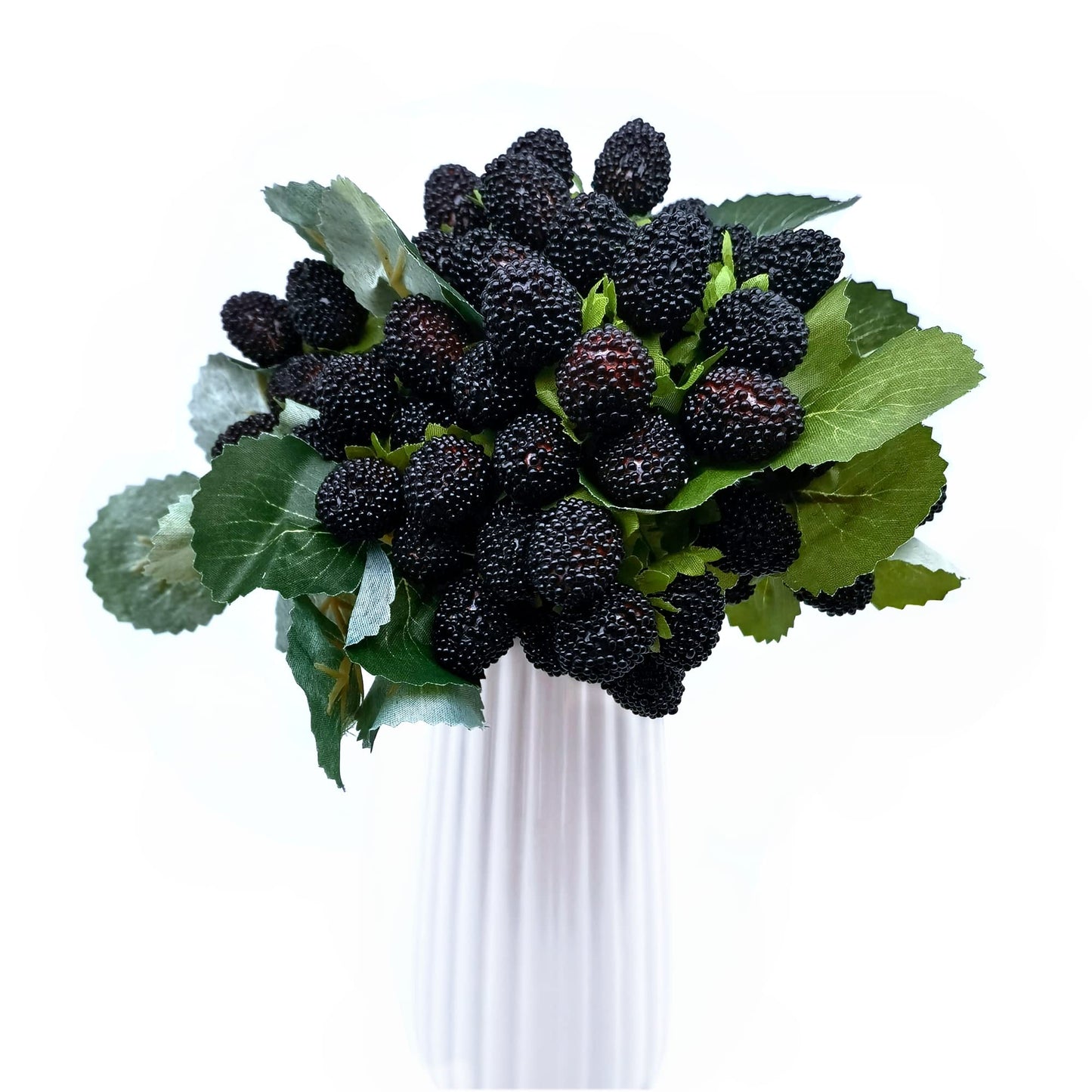 M2cbridge 4PCS Artificial Raspberry Red Berry Faux Fruit BlackBerry Props Table Decoration (Black)