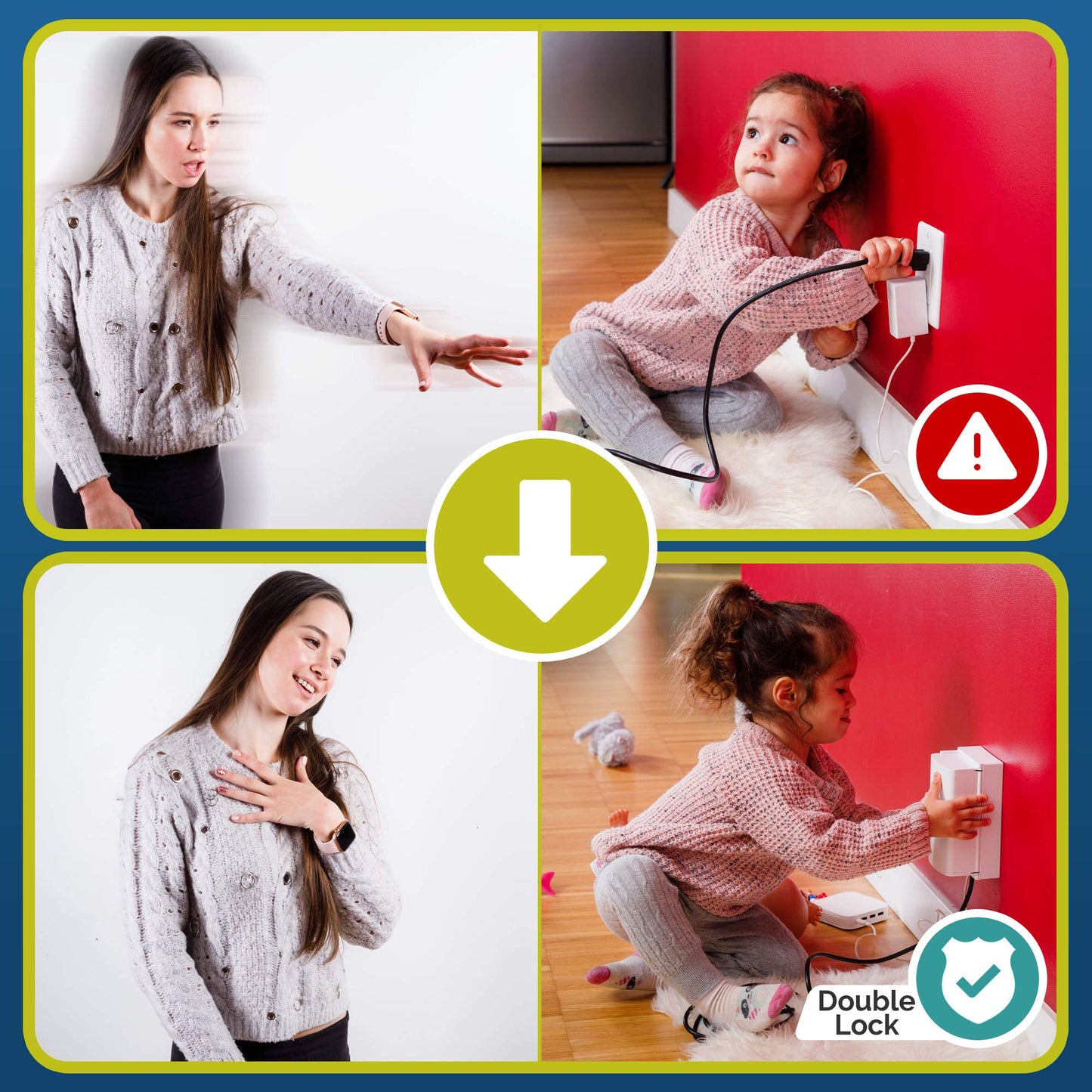 Outlet Cover BOX Baby Proofing (2 Pack) Patented Dual-Lock for Much Better Toddler Proofing, Easier Operation, Simple 3 Step Install with Included Screws. Provides Extra Space Inside for Plugs (White)