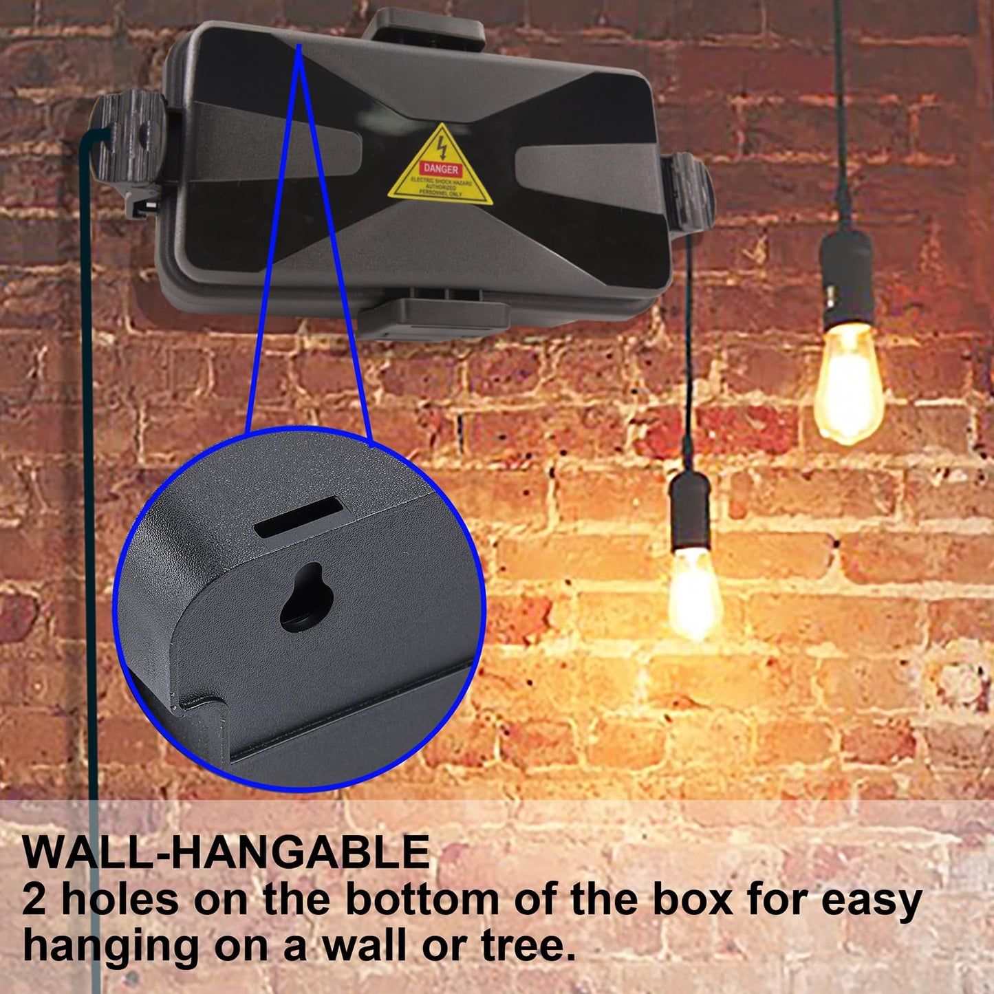 DIQMIAQ Outdoor Electrical Box Waterproof IP54-rated Outdoor Outlet Box Black Outdoor Extension Cord Cover Box (Inner 6.5 x 3.5 x 2.2inch) Wall-Hangable Waterproof Box for Protect Outlet(2 PCS Black)