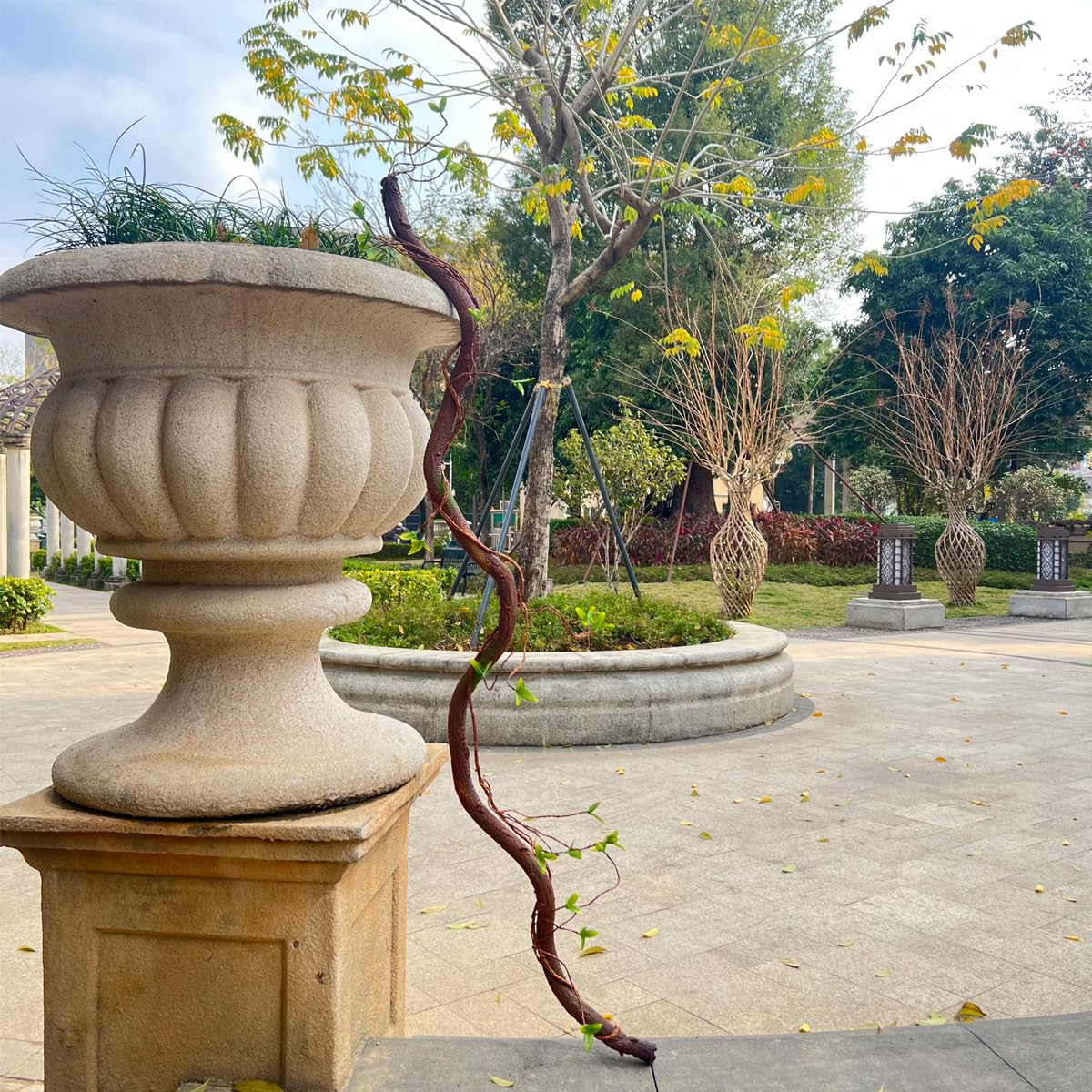 Bakoukiter Bendable Artificial Tree Thick Trunk Twigs Cane Climbing Vine Branches with Moss 6Ft Faux Plant Garland for Forest Home Wedding Garden Wall Hanging Decoration 1PC