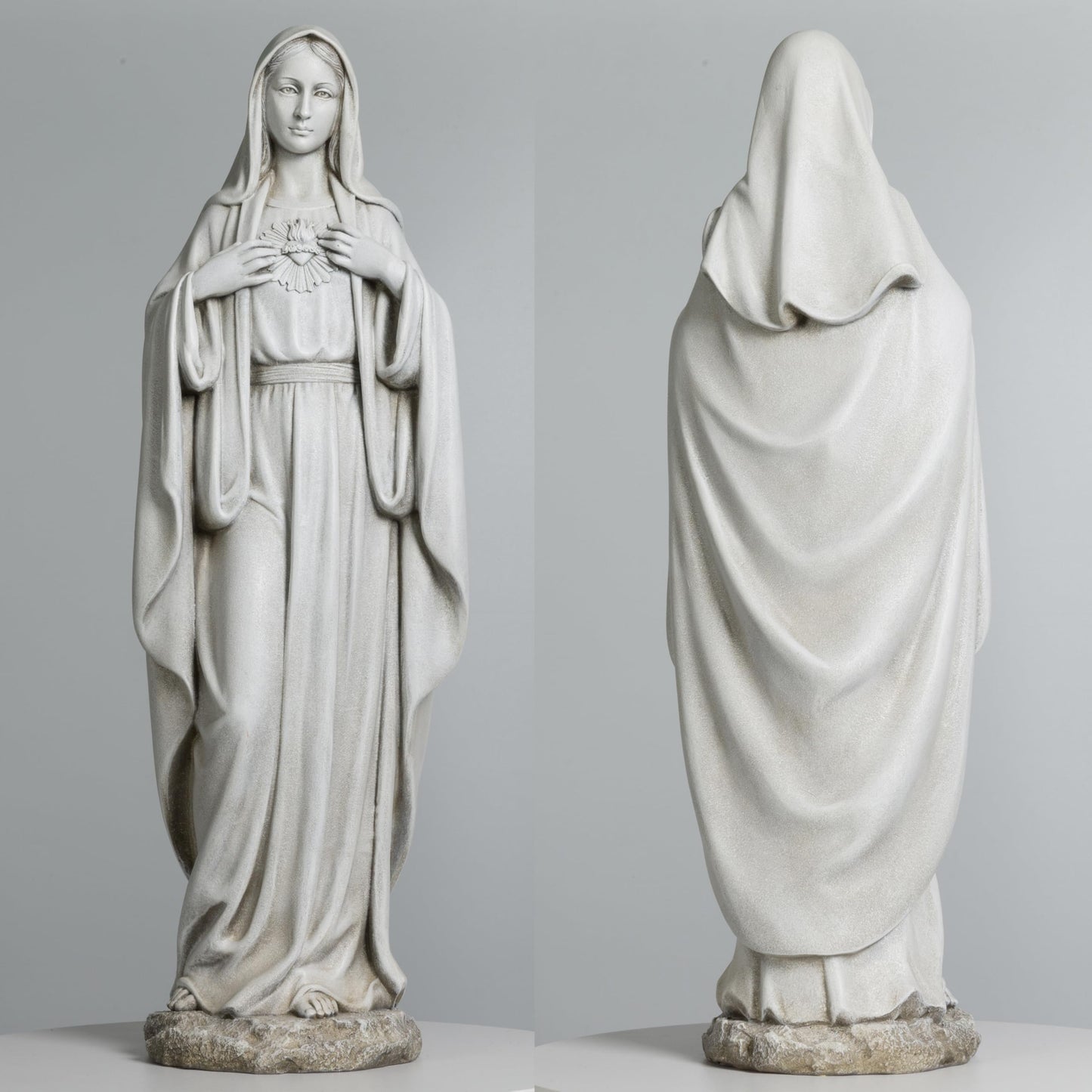 BC Catholic Immaculate Heart of Virgin Mary Statue, 24.5" H Large Holy Mother Statue for Garden, Mother Mary Outdoor Décor for Yard Patio Lawn Hallway, Catholic Gift, Handpainted by Buildclassic