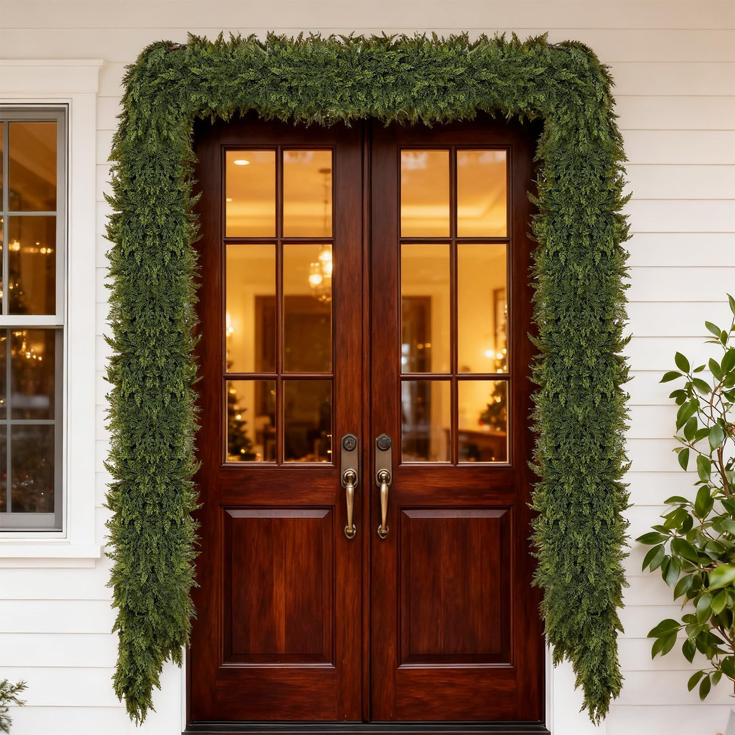 6/9ft Christmas Cedar Garland Artificial Realistic Soft and Thickness Green Faux Fake Full Cedar Pine Garland for Table, Mantle, Wall, Indoor, Outdoor Christmas Decorations (6FT)
